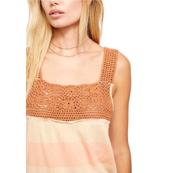 Free People Luca Stripe Crochet Tunic Top Dress - Picture 6 of 8